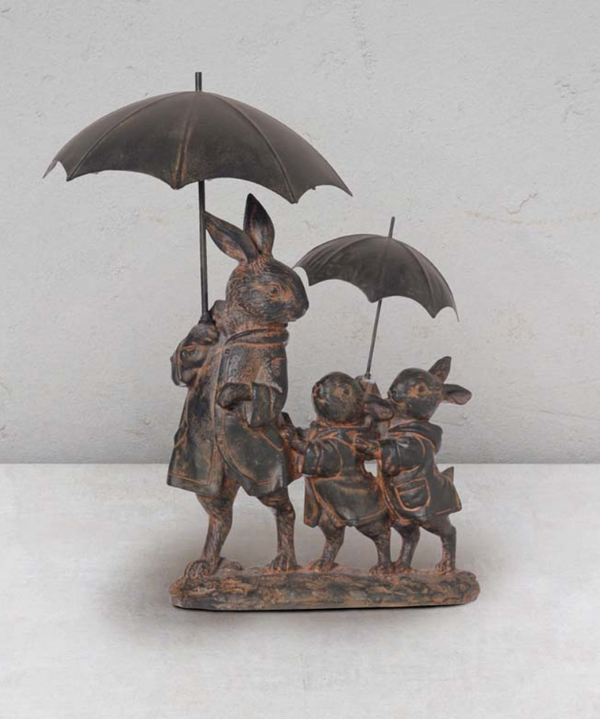 Rabbit with Kids Sculpture