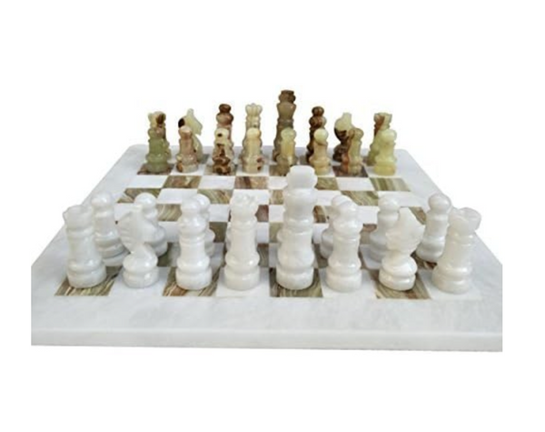 Handmade White Onyx Chess Set