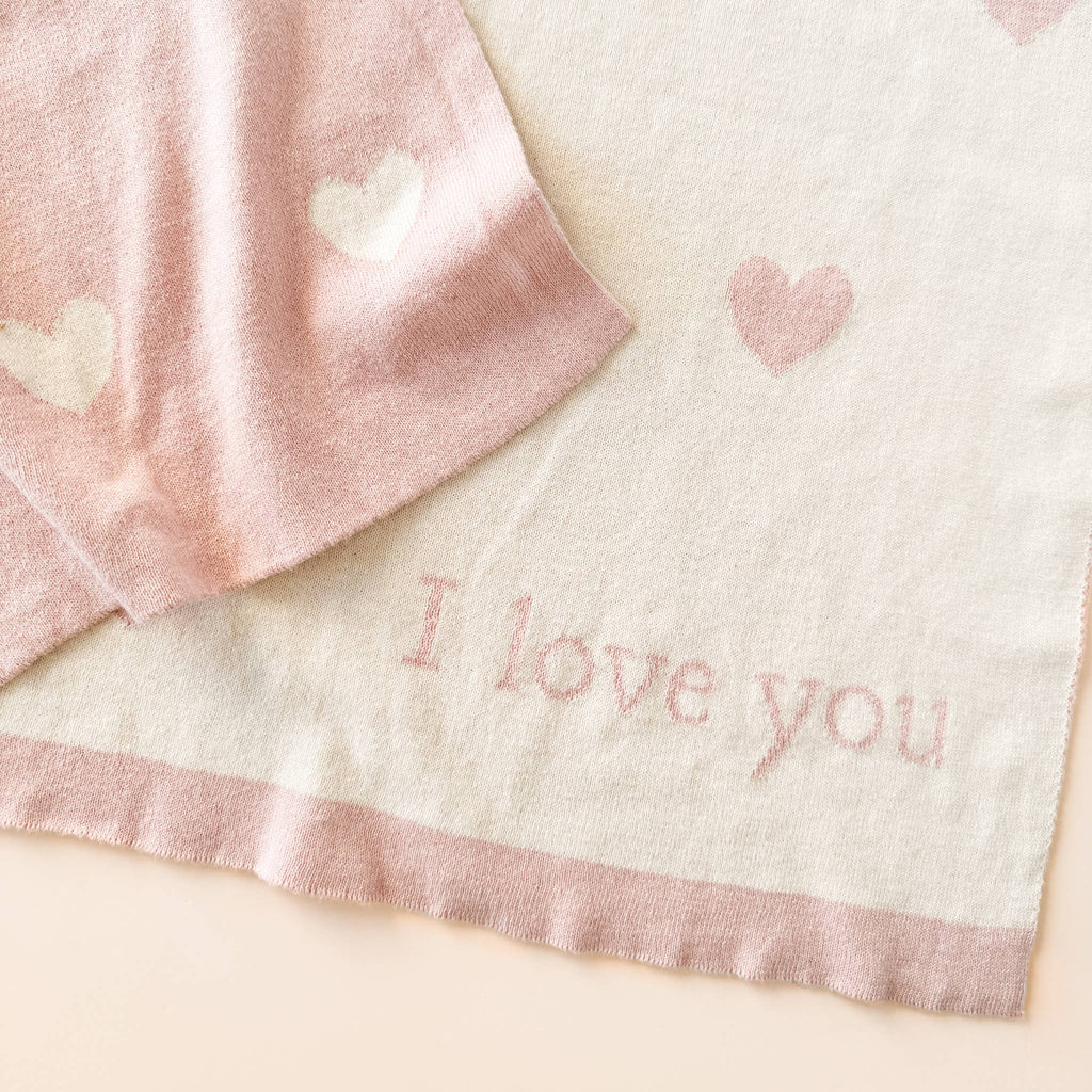 I Love You Baby Heart Blanket
