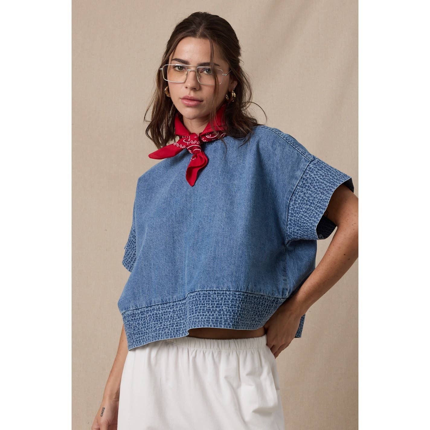 Denim Boxy Top