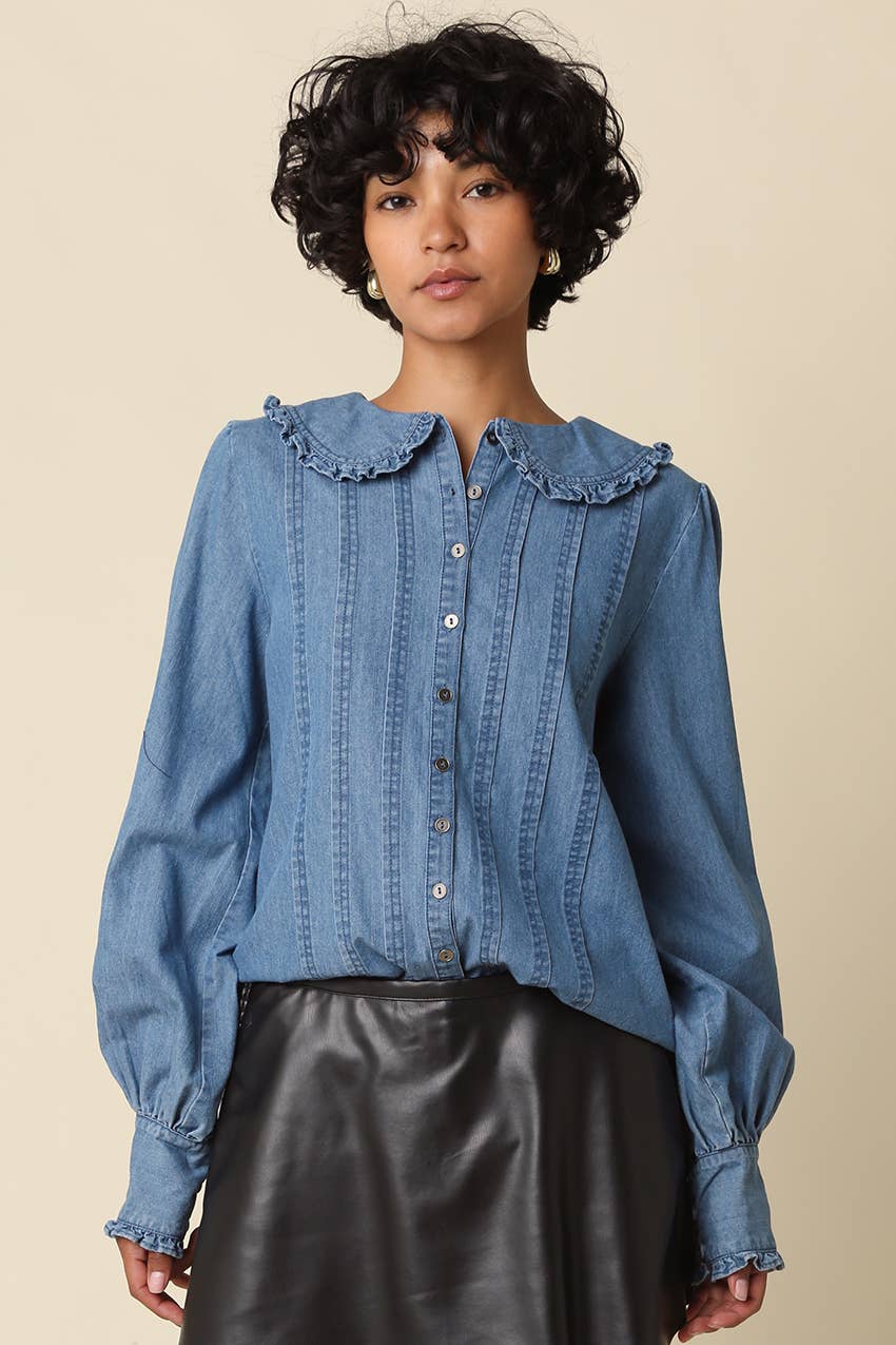 Frida Ruffle Collar Blouse