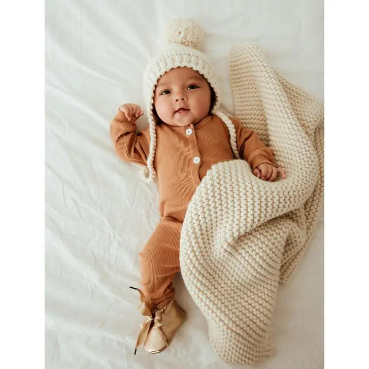 Garter Stitch Knit Baby Blanket