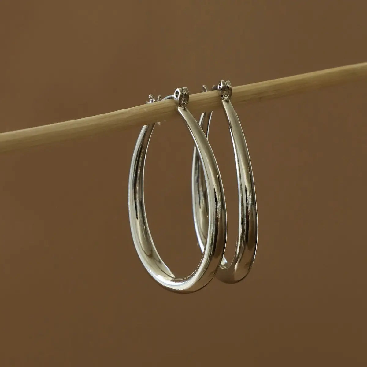 Large Teardrop Hoop Earrings