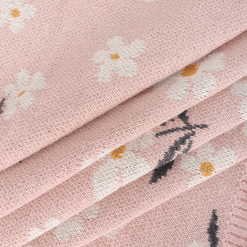 Daisy Floral Knit Baby Blanket