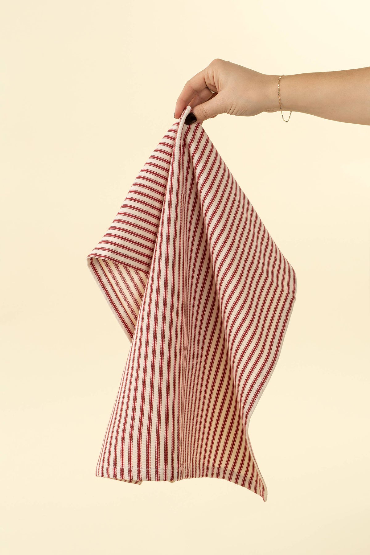 Red Ticking Tea Towel