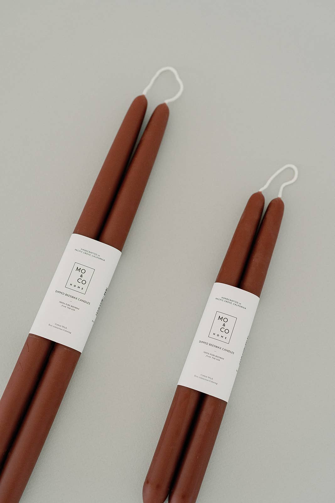 Burgundy Dipped Beeswax Taper Candles