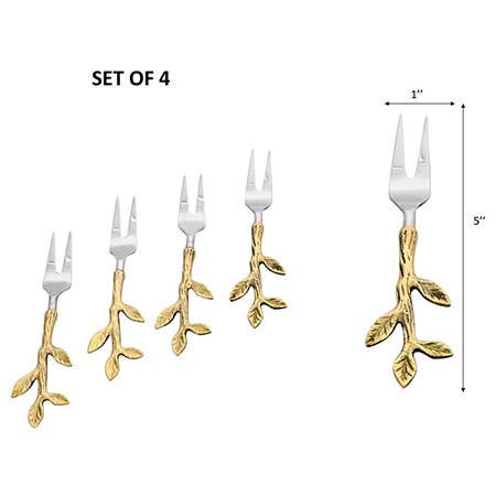 Gold Leaf Bud Handle Forks