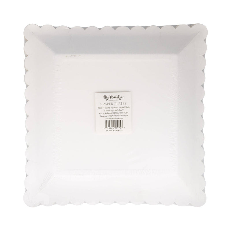 Give Thanks Floral 90" Paper Plate