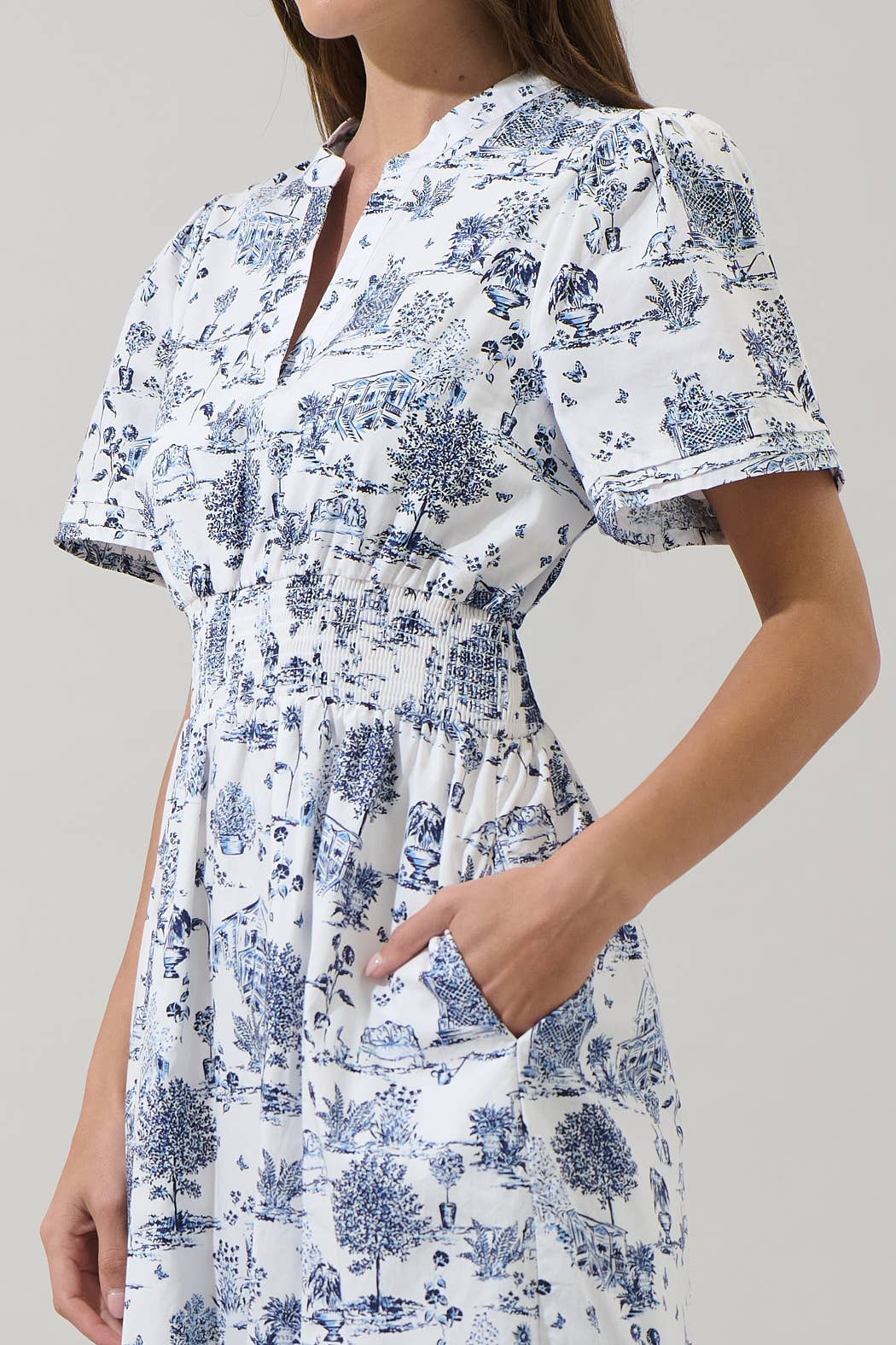 Renzo Toile Poplin Maxi Dress