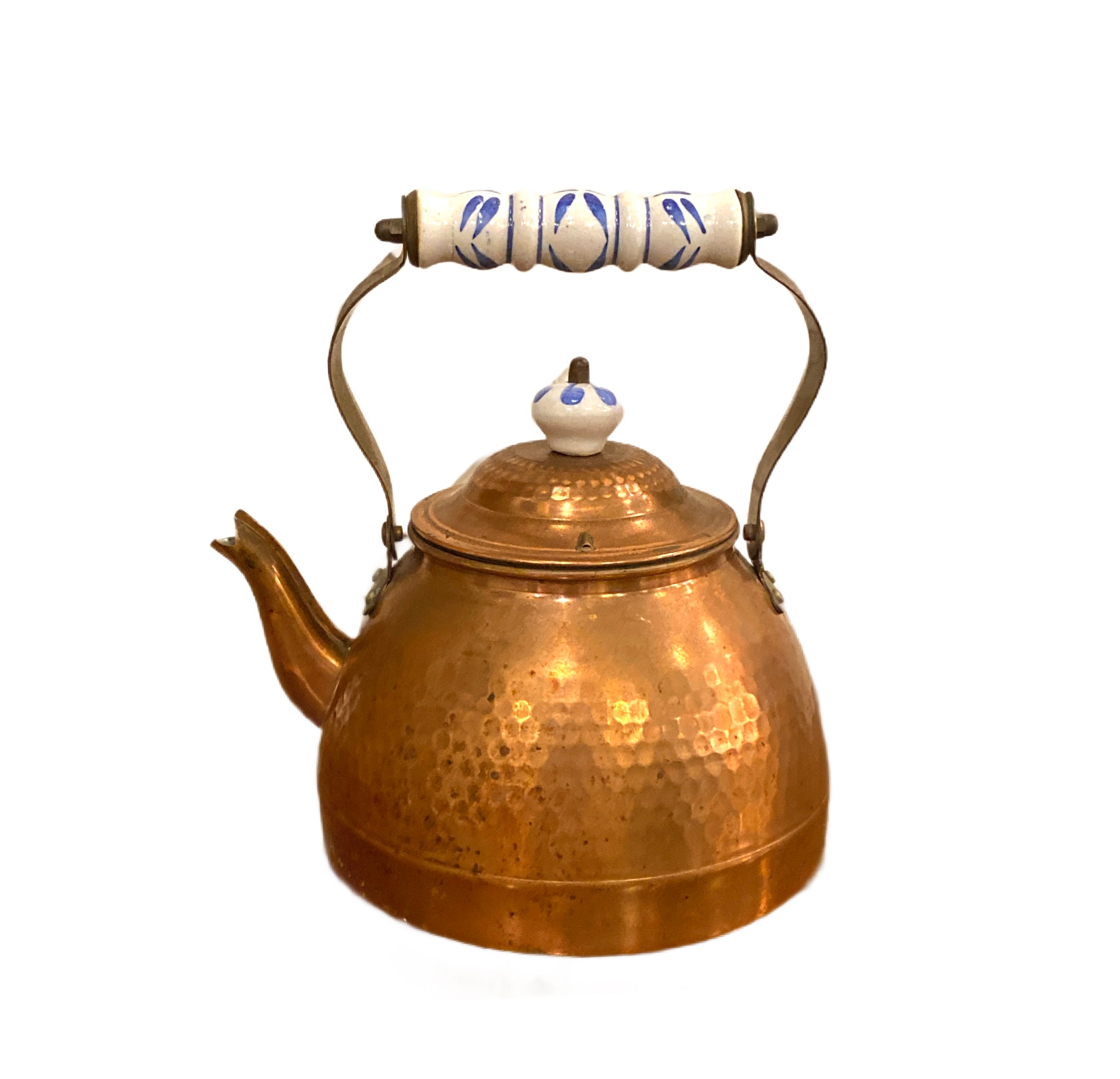 Copper Tea Kettle with Porcelain Handle