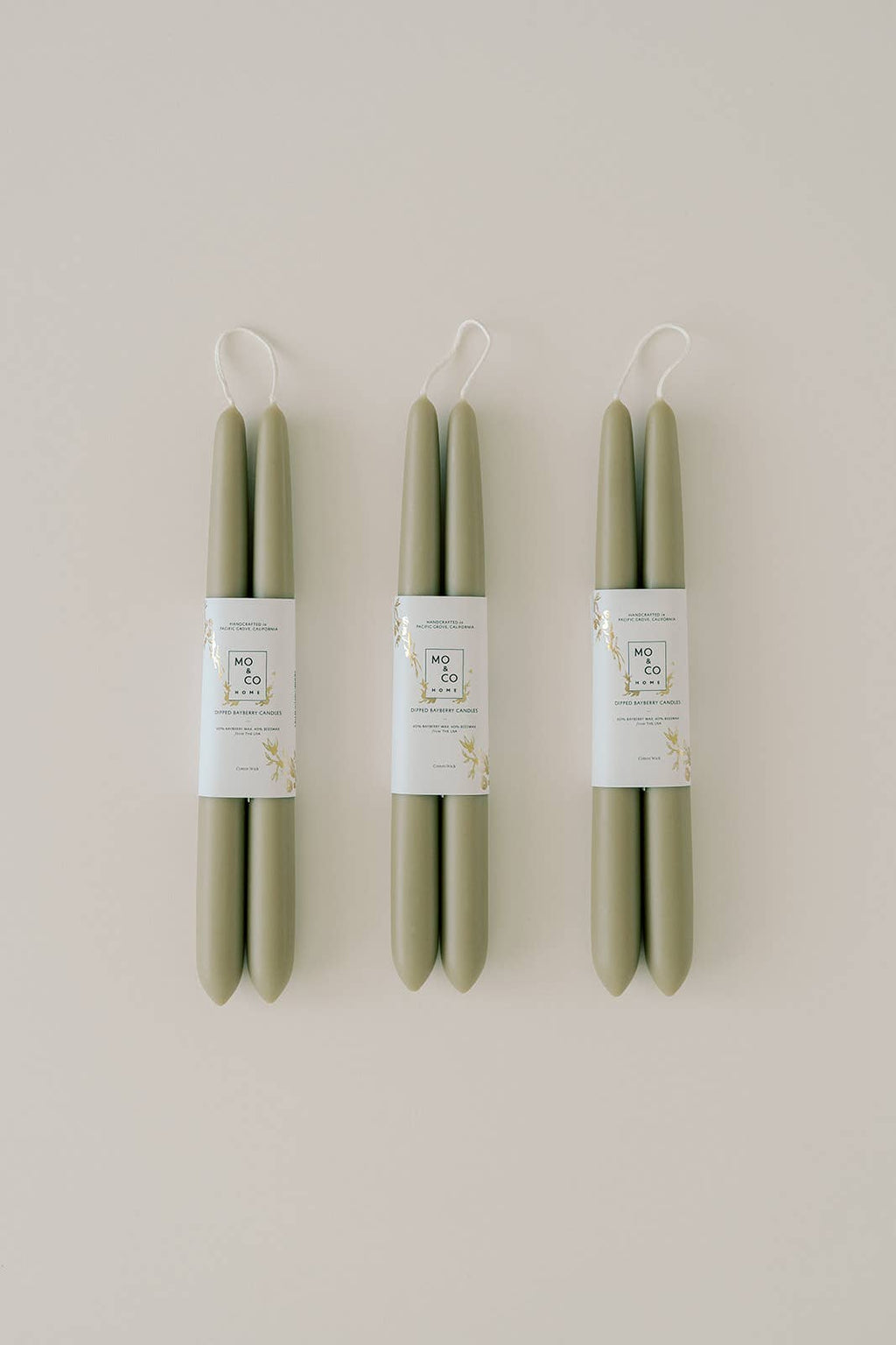 Bayberry Dipped Taper Candles