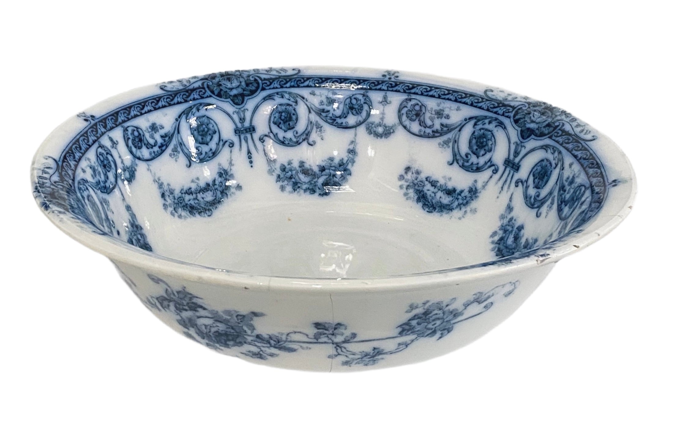 Antique Flow Blue Bowl