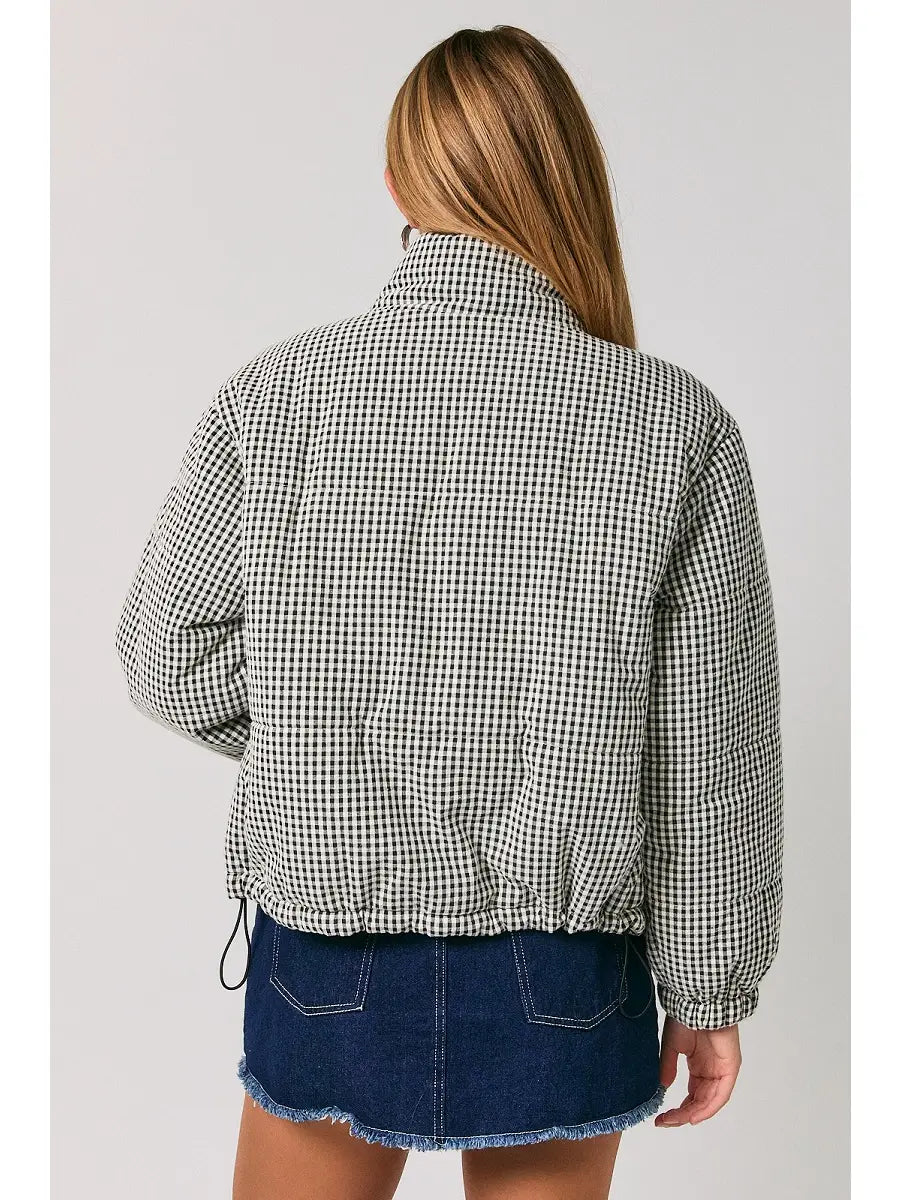 Gingham Puffer Jacket