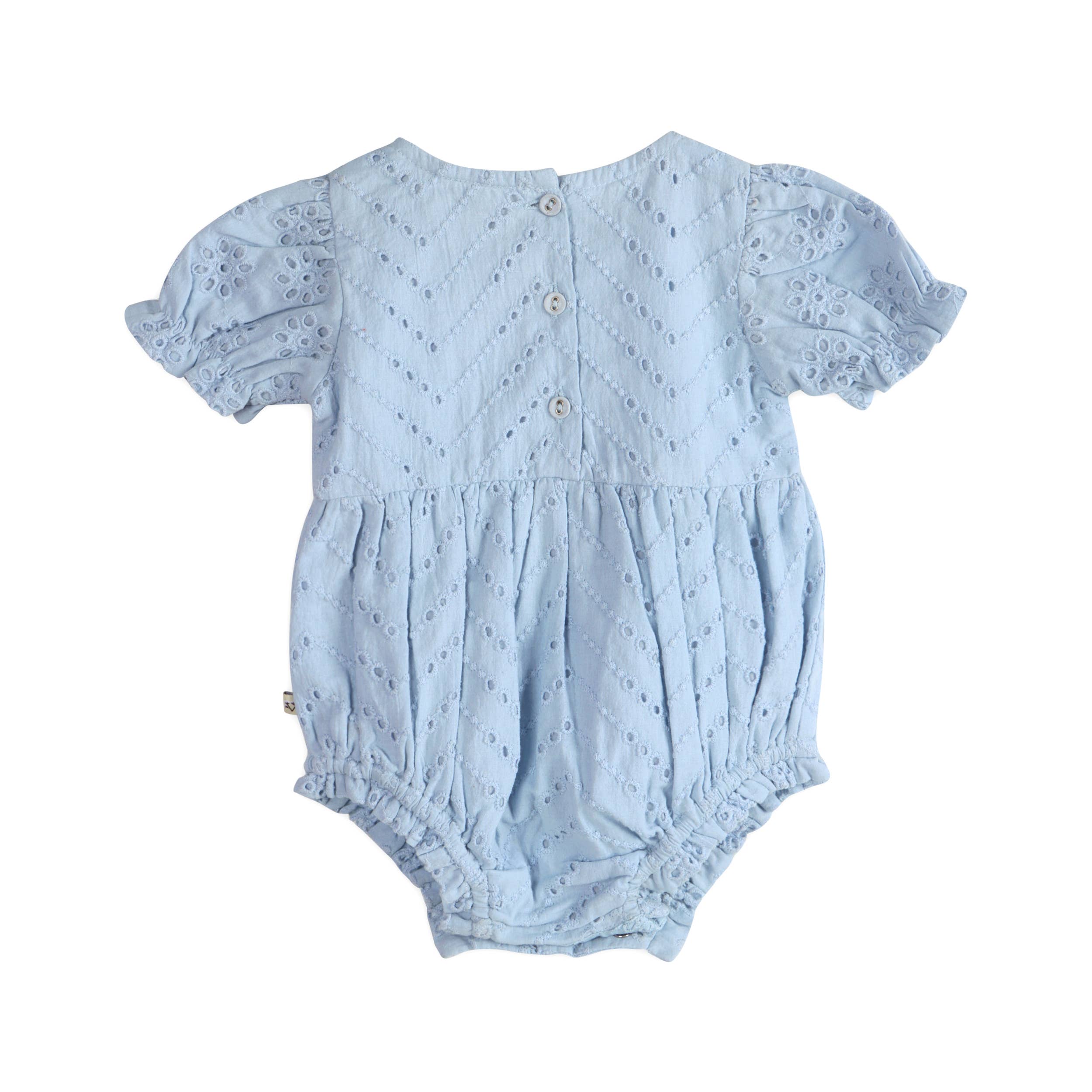 Naxos S Schiffli Baby Romper + Headband Set