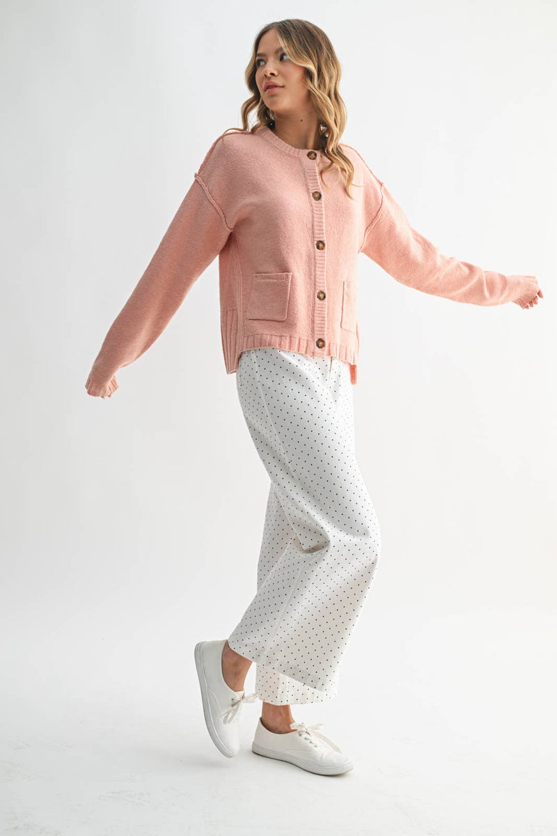 Brushed Button-Up Cardigan