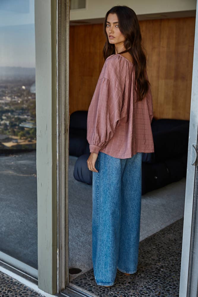 Tencel Scoop Neck Blouse