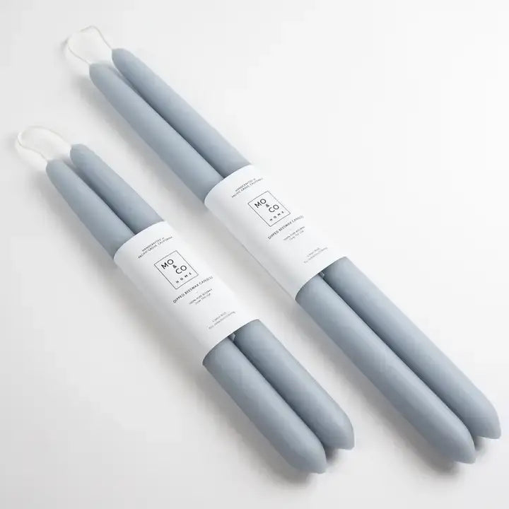 Bluebell Dipped Beeswax Taper Candles