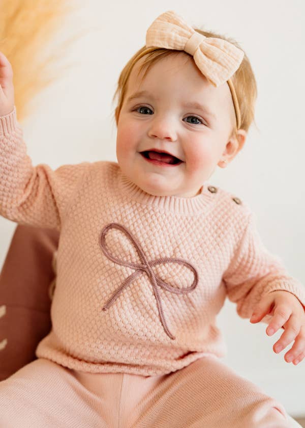 Chloe Bow Baby Knit Sweater