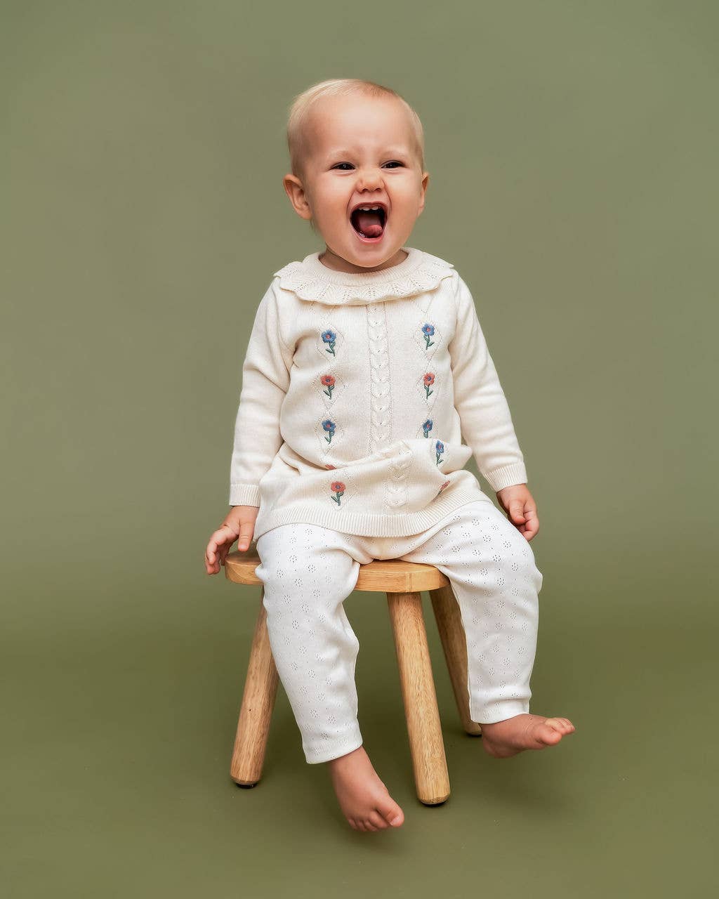 Emma Floral Embroidered Baby Ruffle Dress