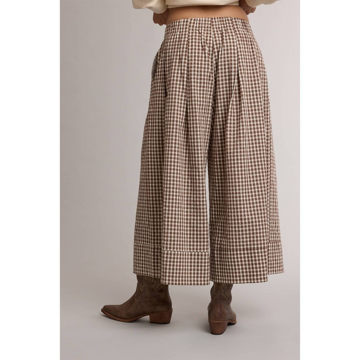 Gingham Wide Leg Pants