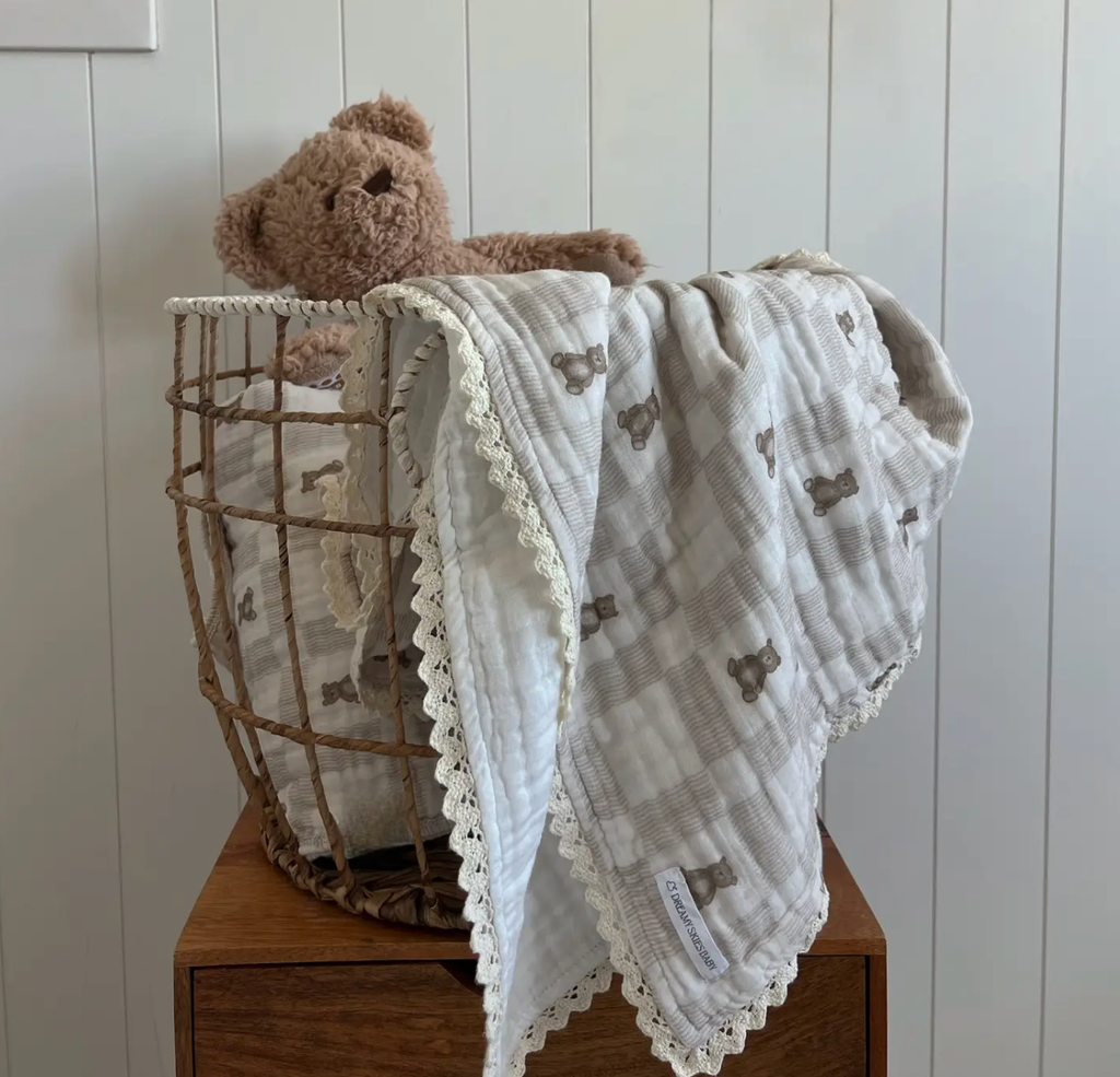 Vintage Teddy Gauze Blanket