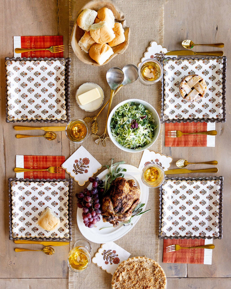 Give Thanks Floral Cocktail Napkin