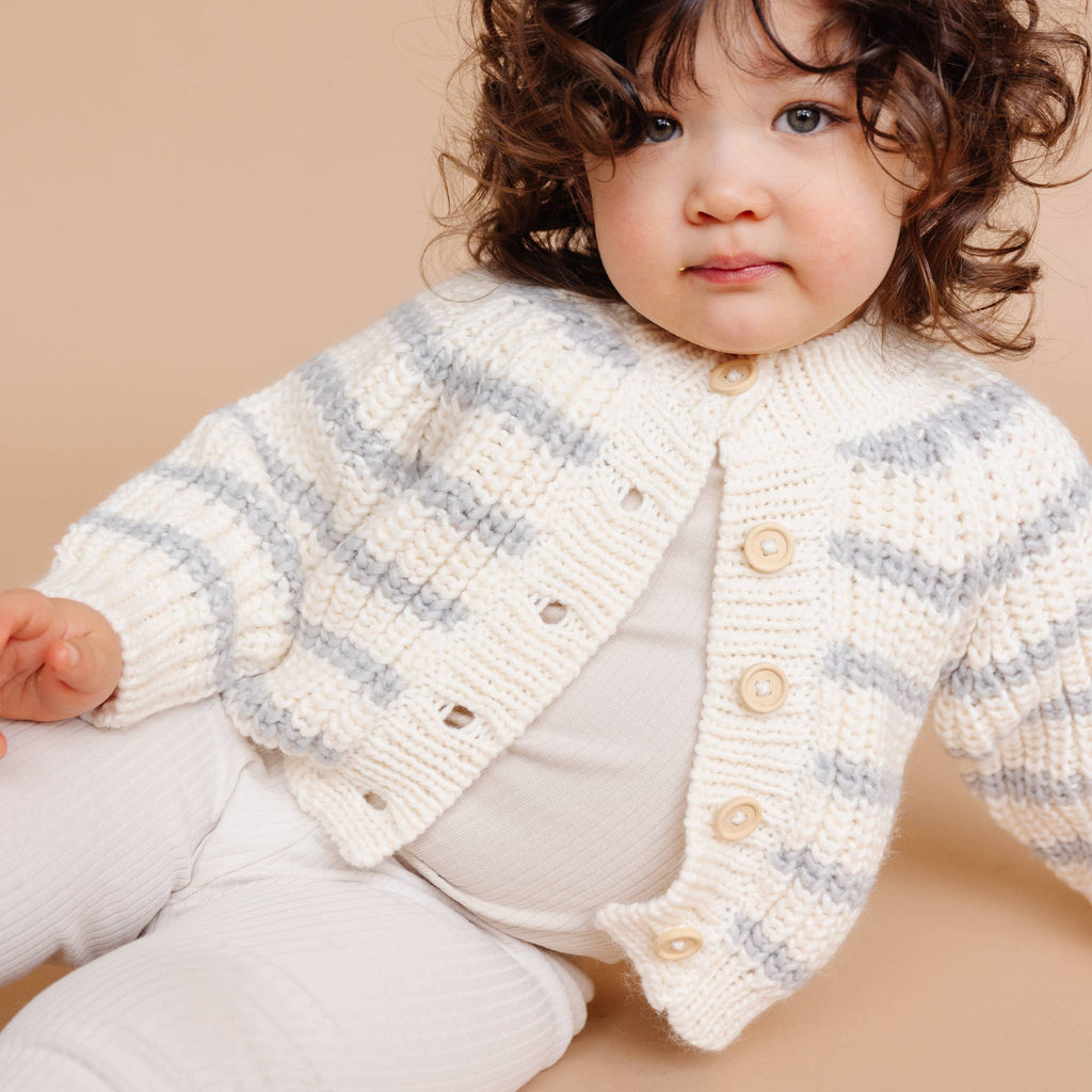 Grey Stripe Bowie Cardigan