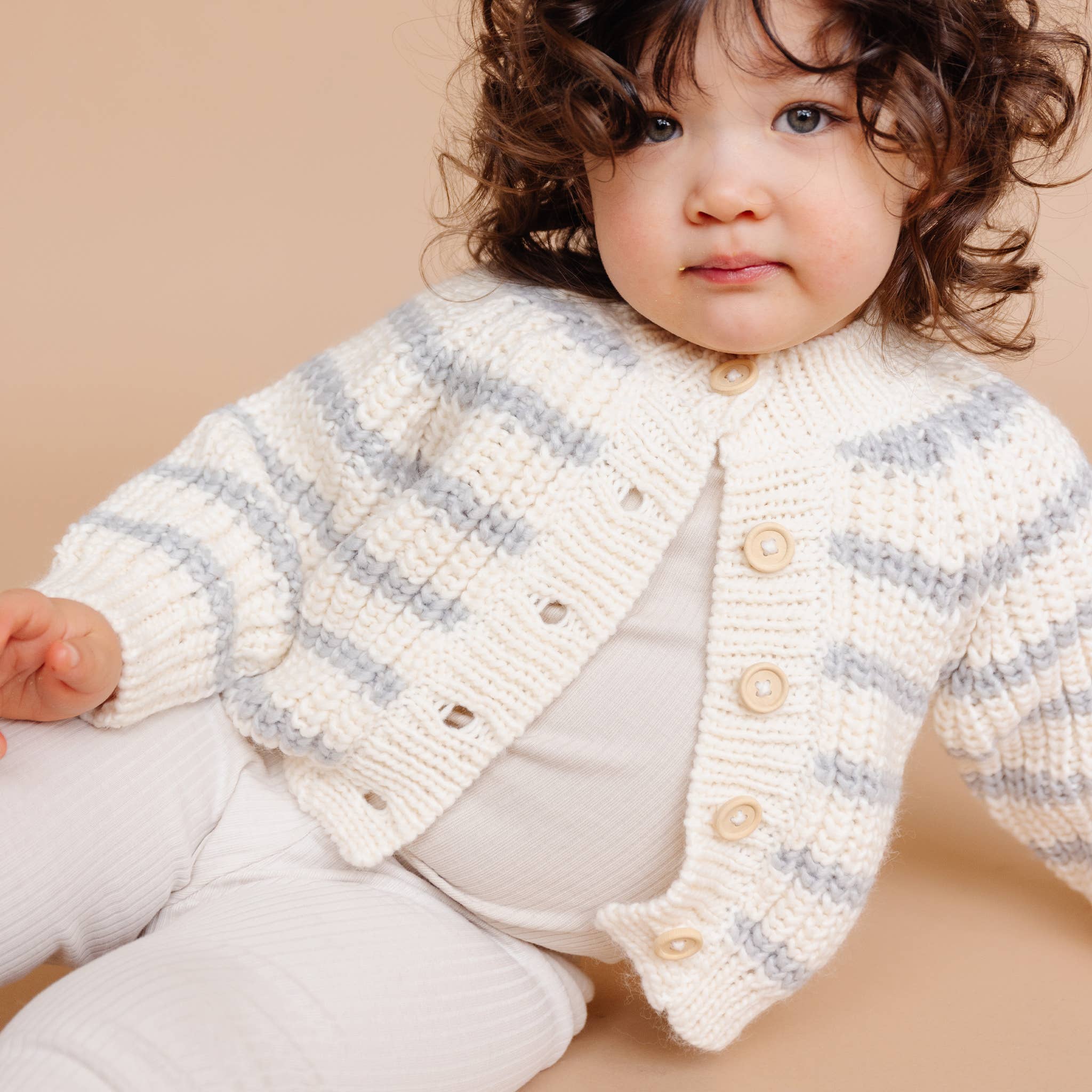 Grey Stripe Bowie Cardigan