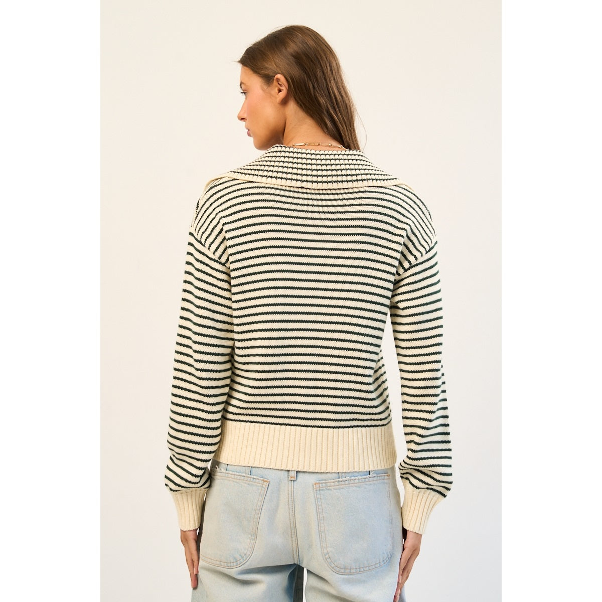 Striped Zip-Up Sweater