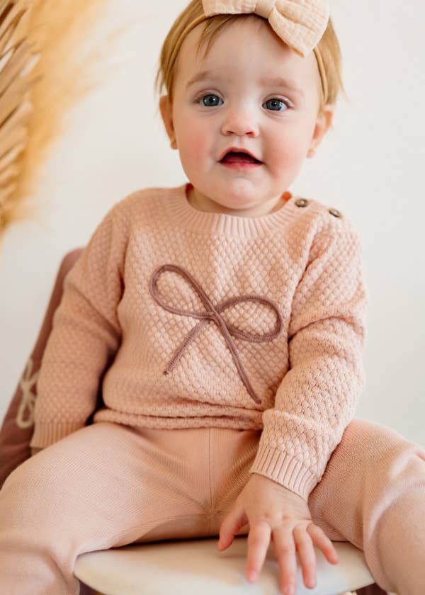Chloe Bow Baby Knit Sweater