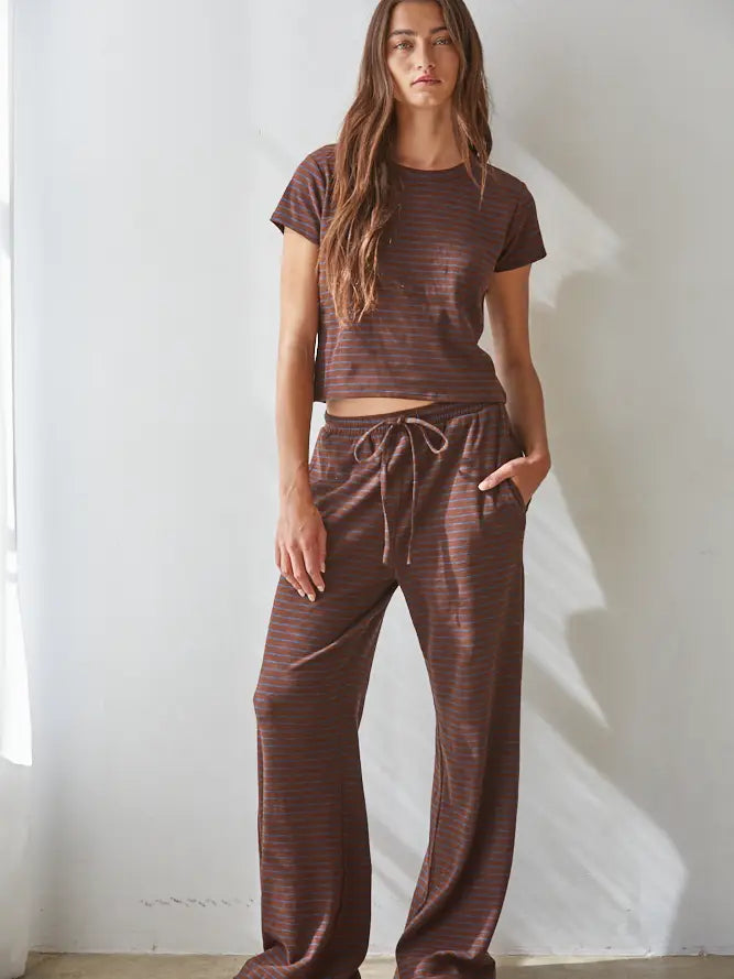 Spandex Striped Flare Pants