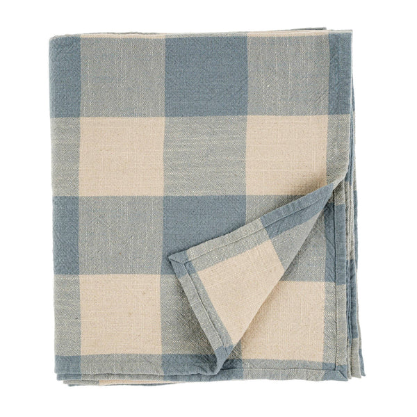 Salinas Gingham Tablecloth Sky Blue