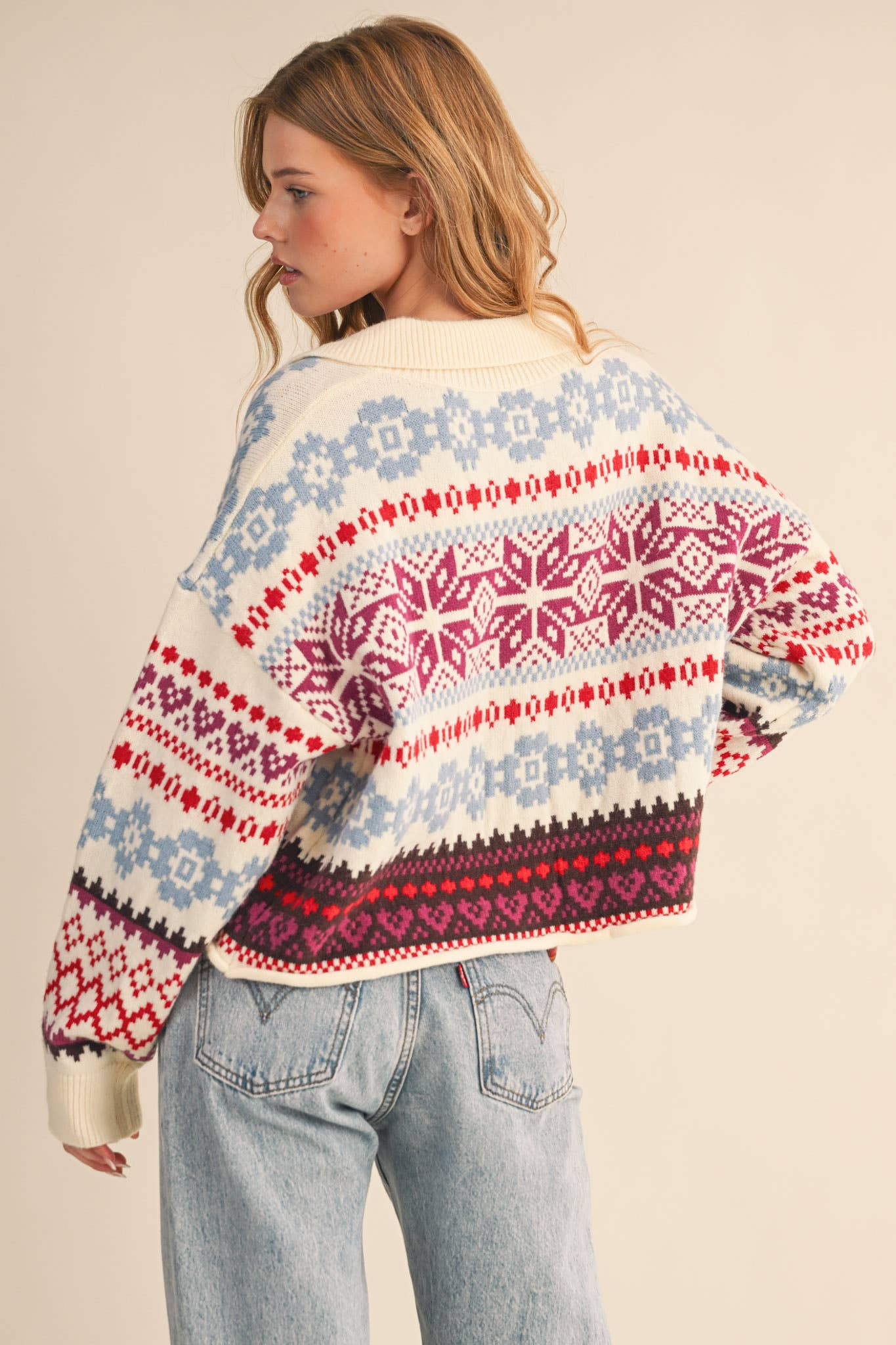 Fair Isle Sweater Cardigan