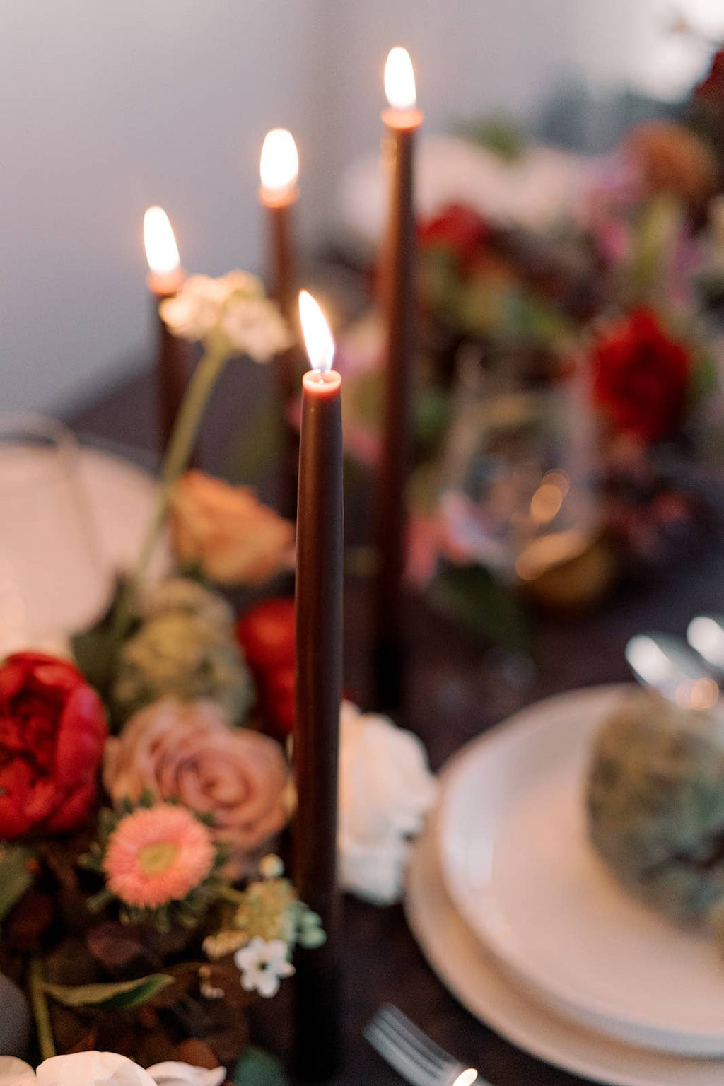 Chestnut Dipped Beeswax Taper Candles