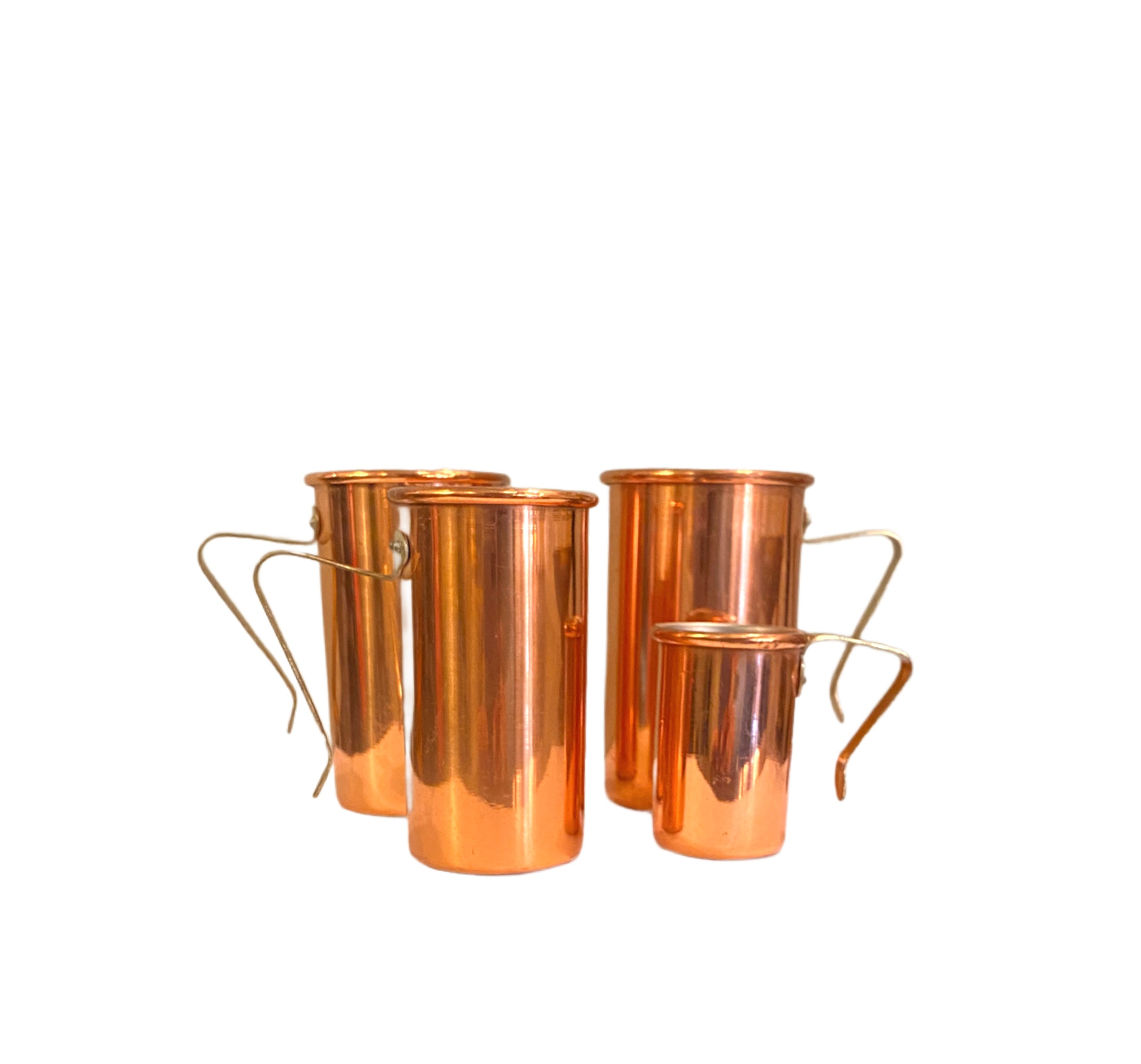 Copper Measuring Cups with Brass Handles