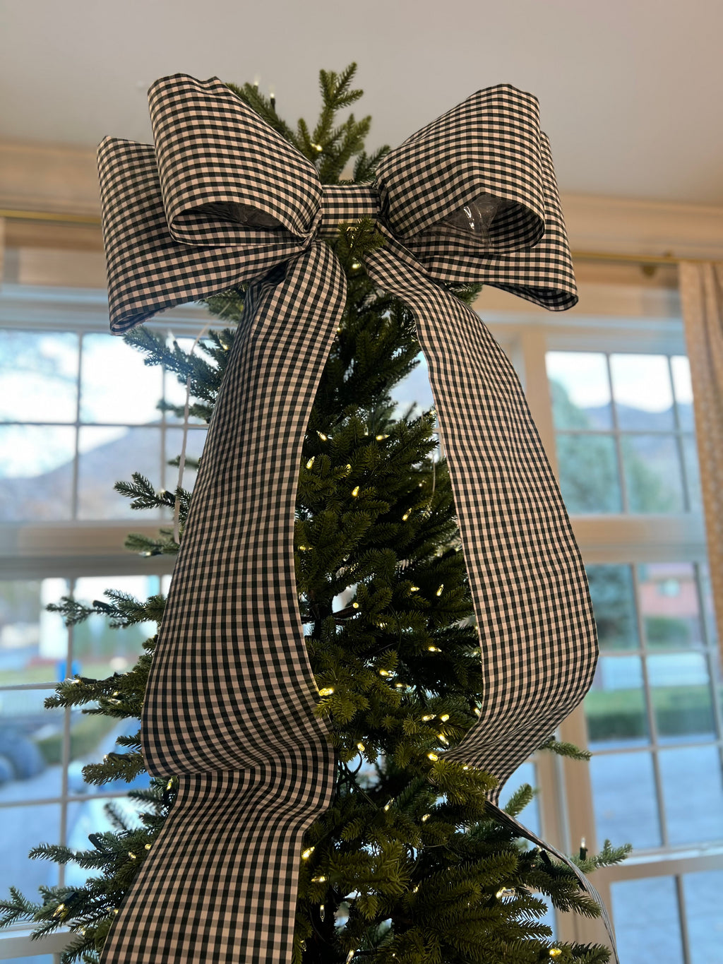 Green Buffalo Check Tree/Mantel Bow
