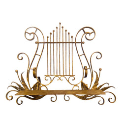 French Golden Gilt Lyre Book Stand