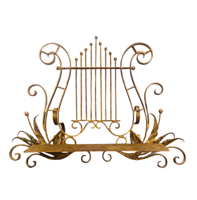 French Golden Gilt Lyre Book Stand