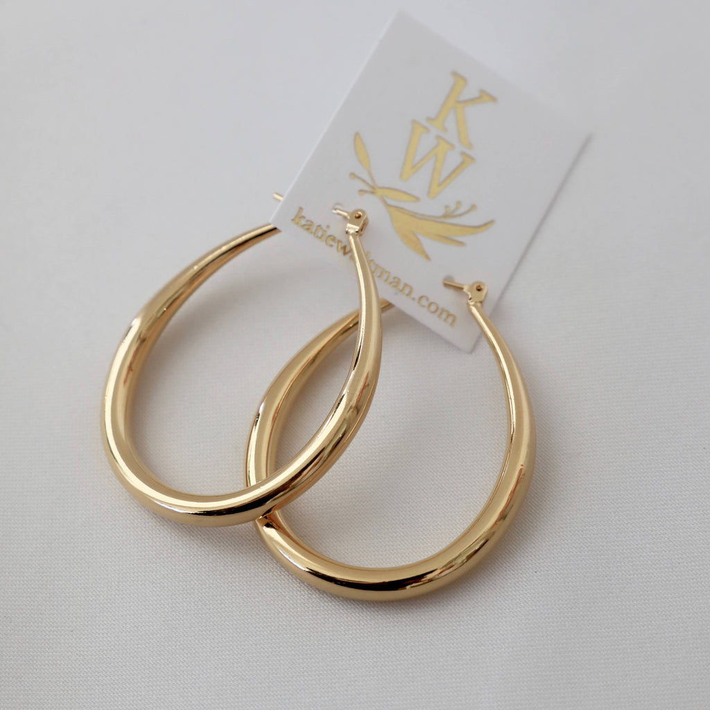 Large Teardrop Hoop Earrings