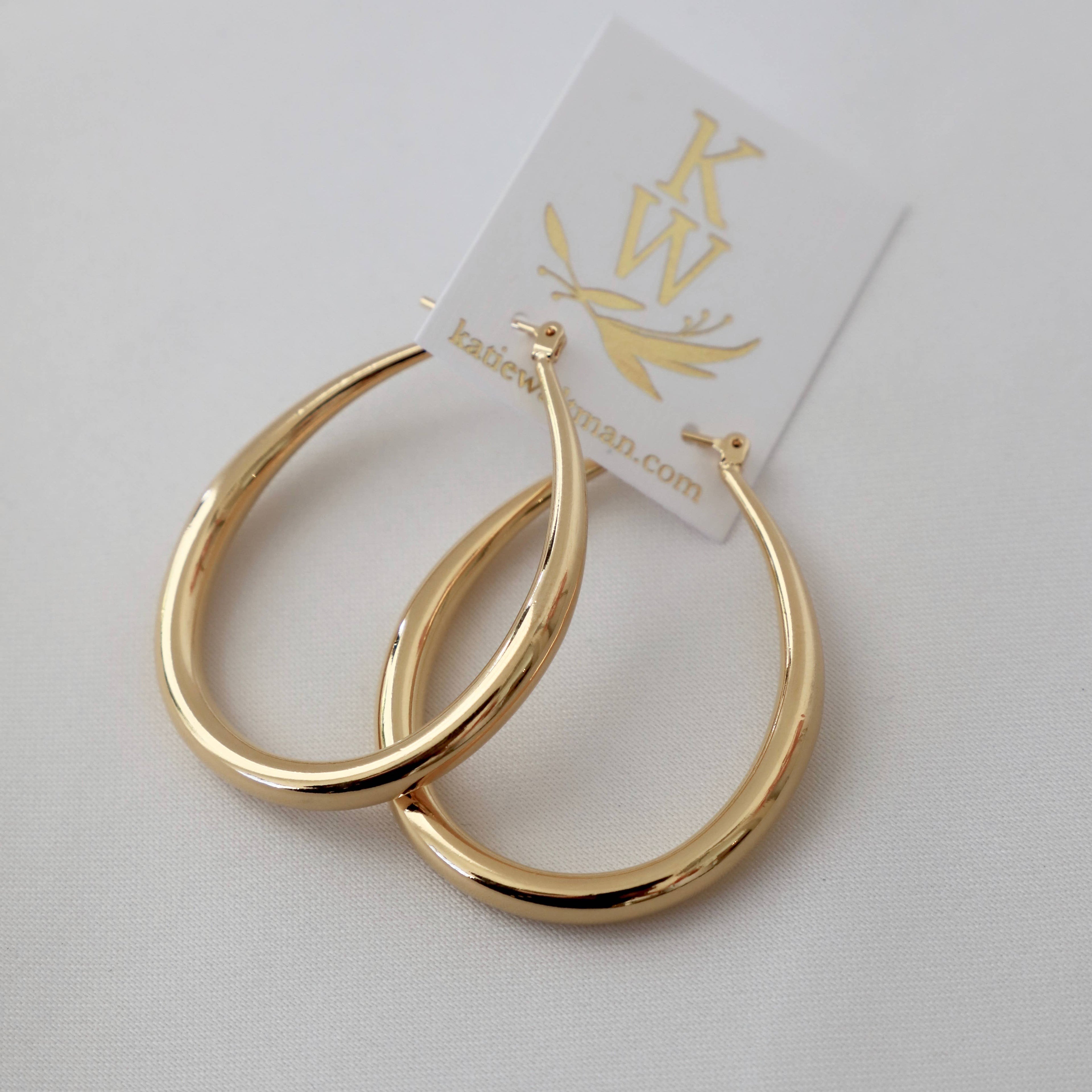 Large Teardrop Hoop Earrings
