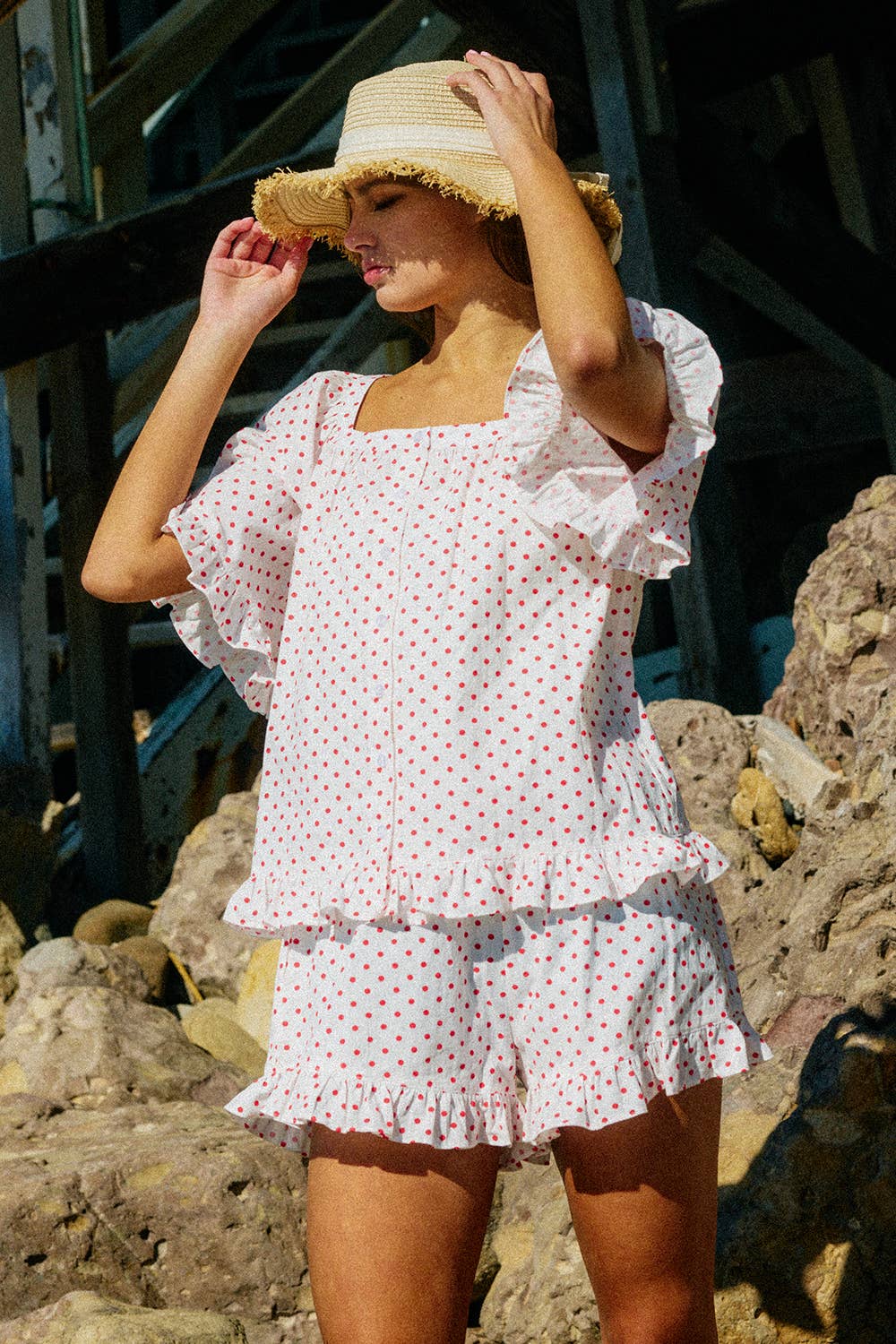 Ruffled Polka Dot Shorts