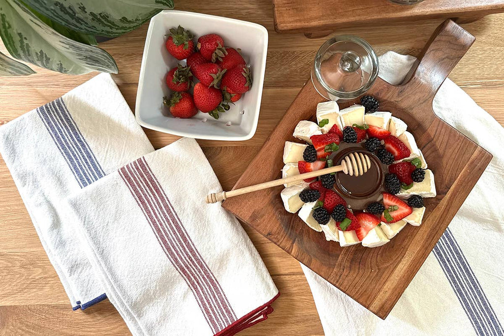 Vintage Navy Blue Stripe Dinner Napkin