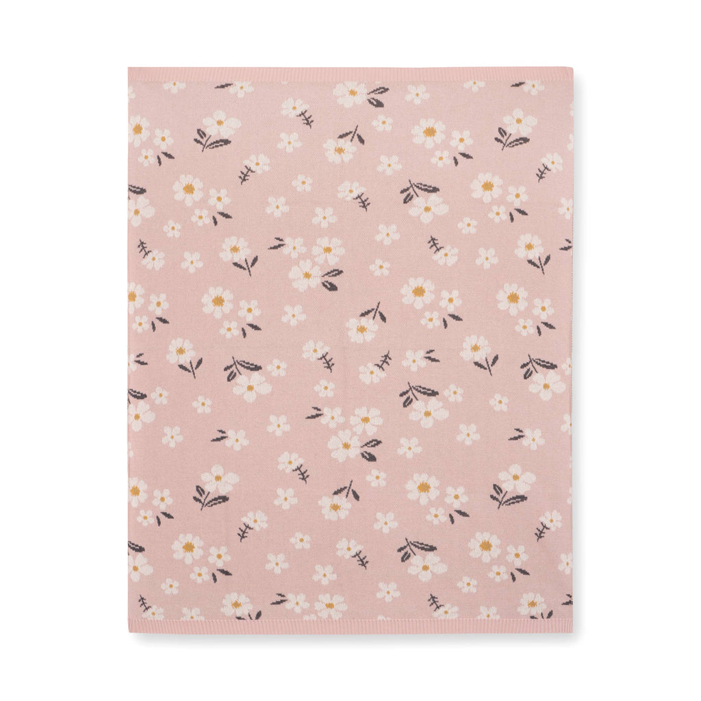 Daisy Floral Knit Baby Blanket