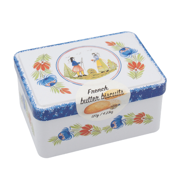 La Trinitaine Butter Galettes in a Small Quimper Tin