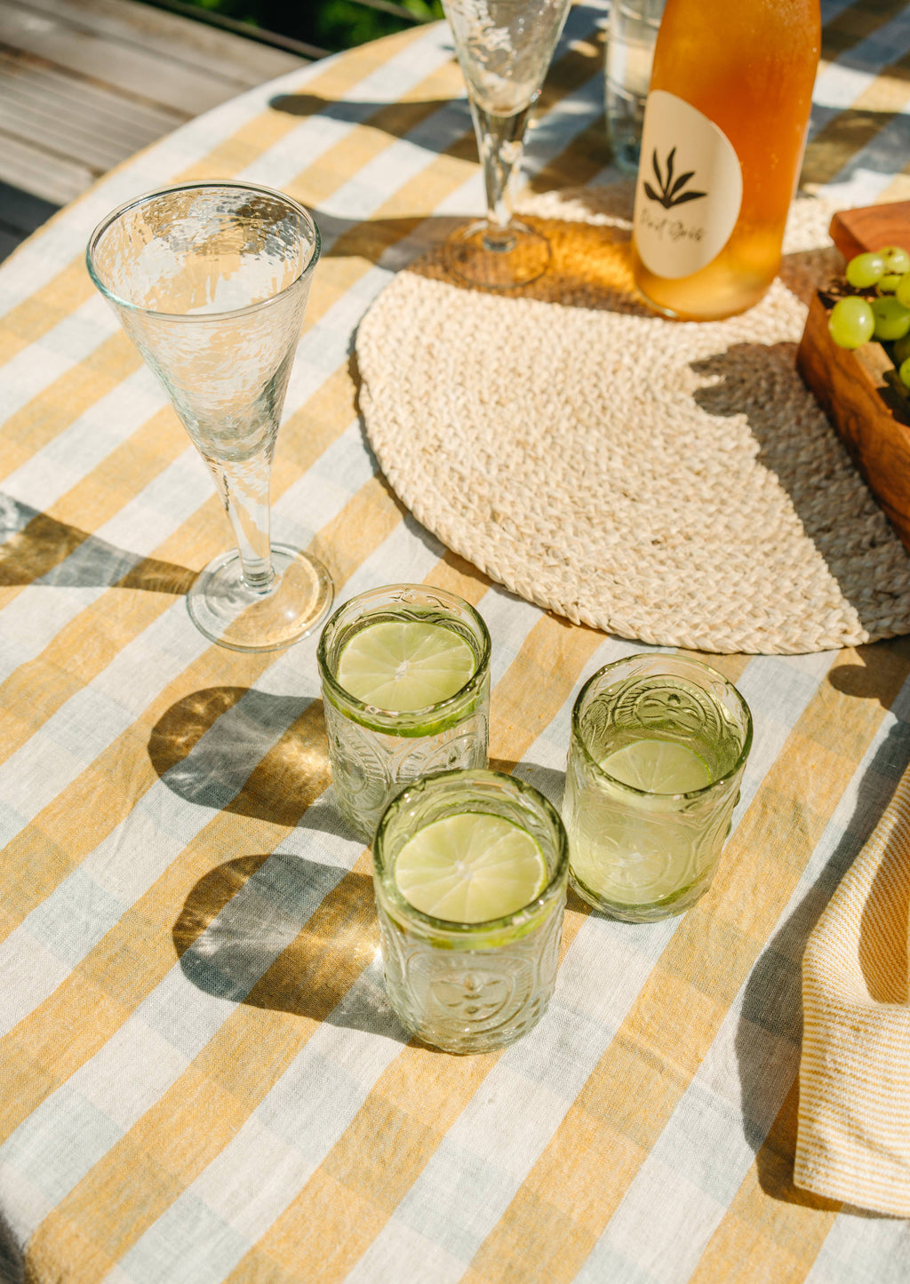 Linen Gingham Tablecloth Yellow