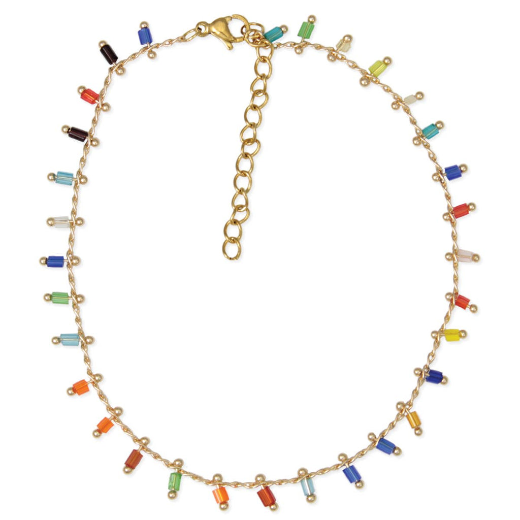 Gold Multicolor Bars Anklet