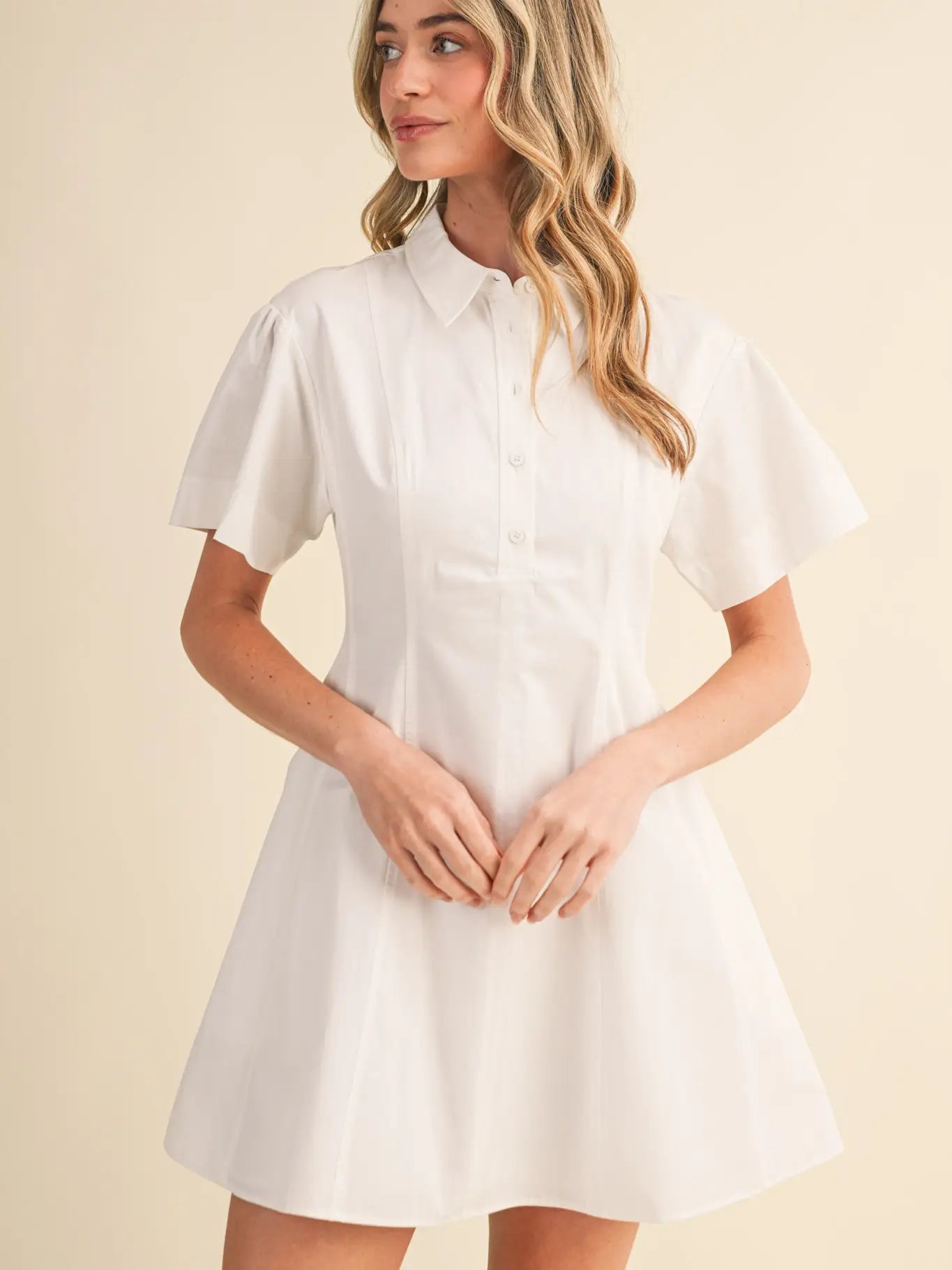 Fit and Flare Short Sleeve Mini Dress