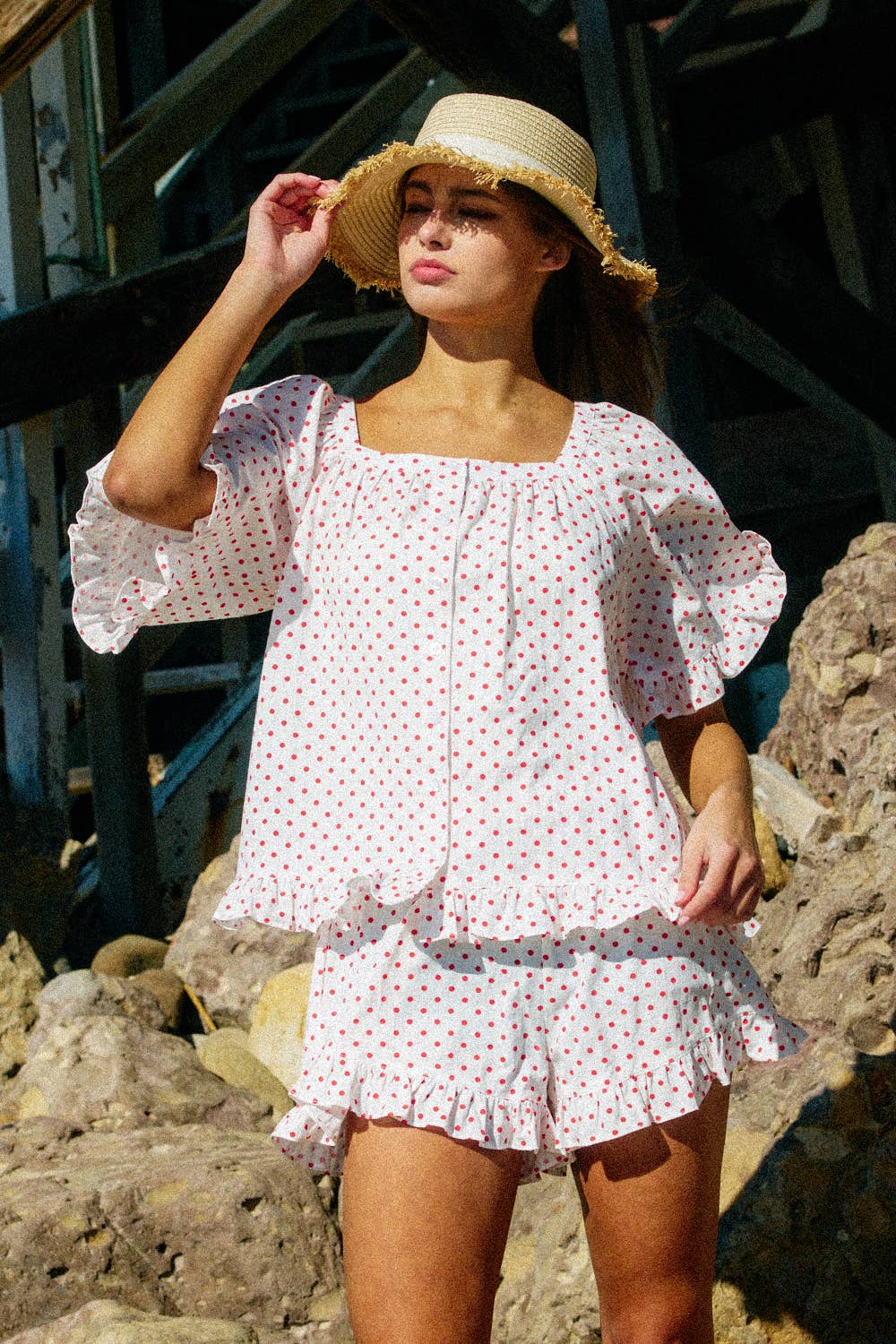 Ruffled Polka Dot Shorts