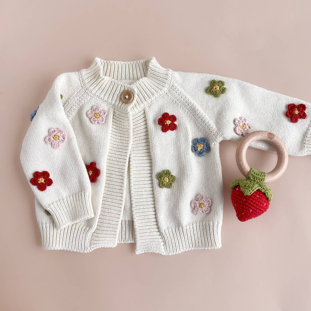 Flower Cardigan Baby Sweater
