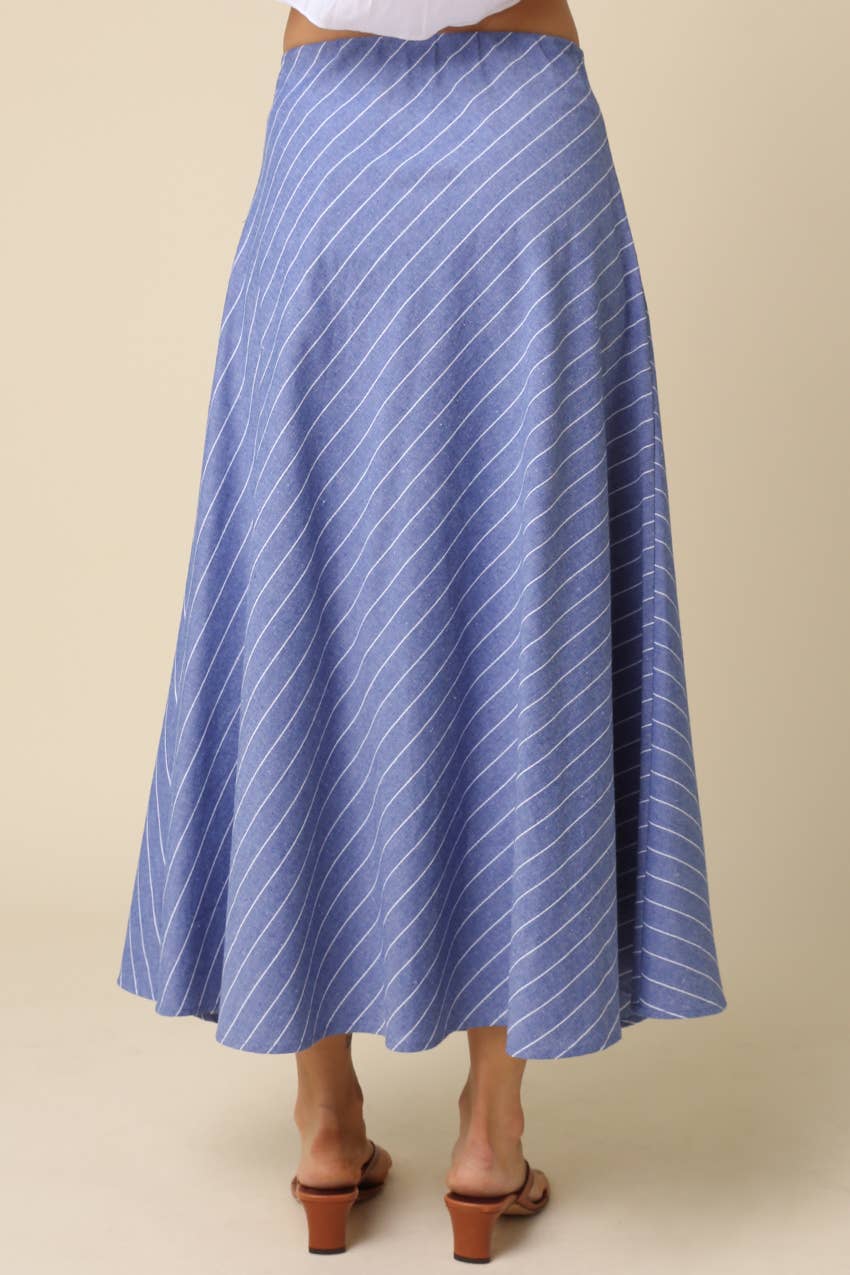 Lena Diagonal Stripe A-Line Maxi Skirt